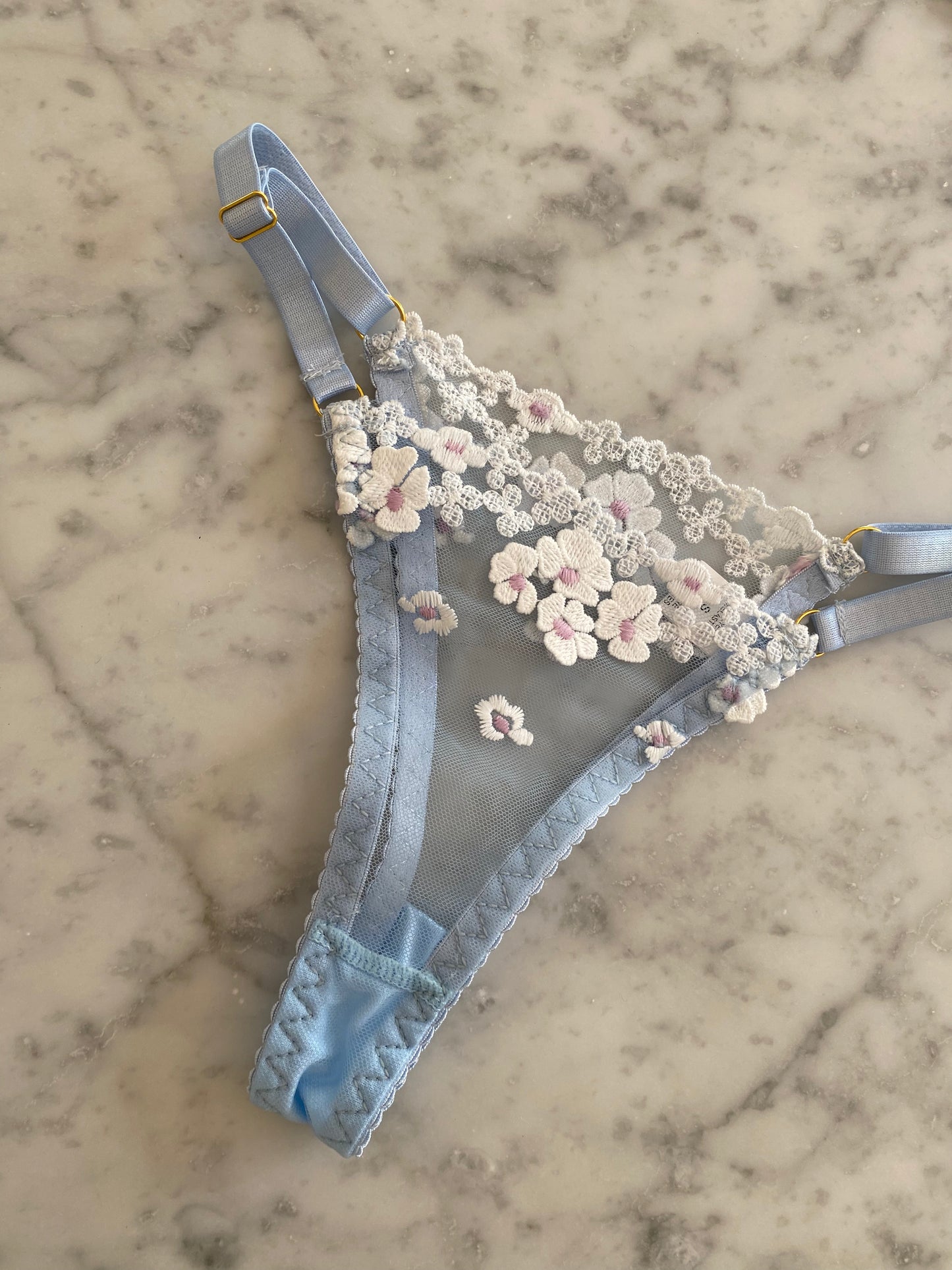 Ortensia - Set con Fiorellini applicati Azzurro
